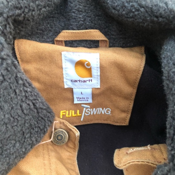 Carhartt Full Swing Chore Coat LARGE Fleece Lined Jacket 102707 211 Thrashed - Picture 8 of 16